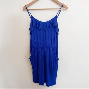 Lush Blue Ruffle Mini Dress Size Medium